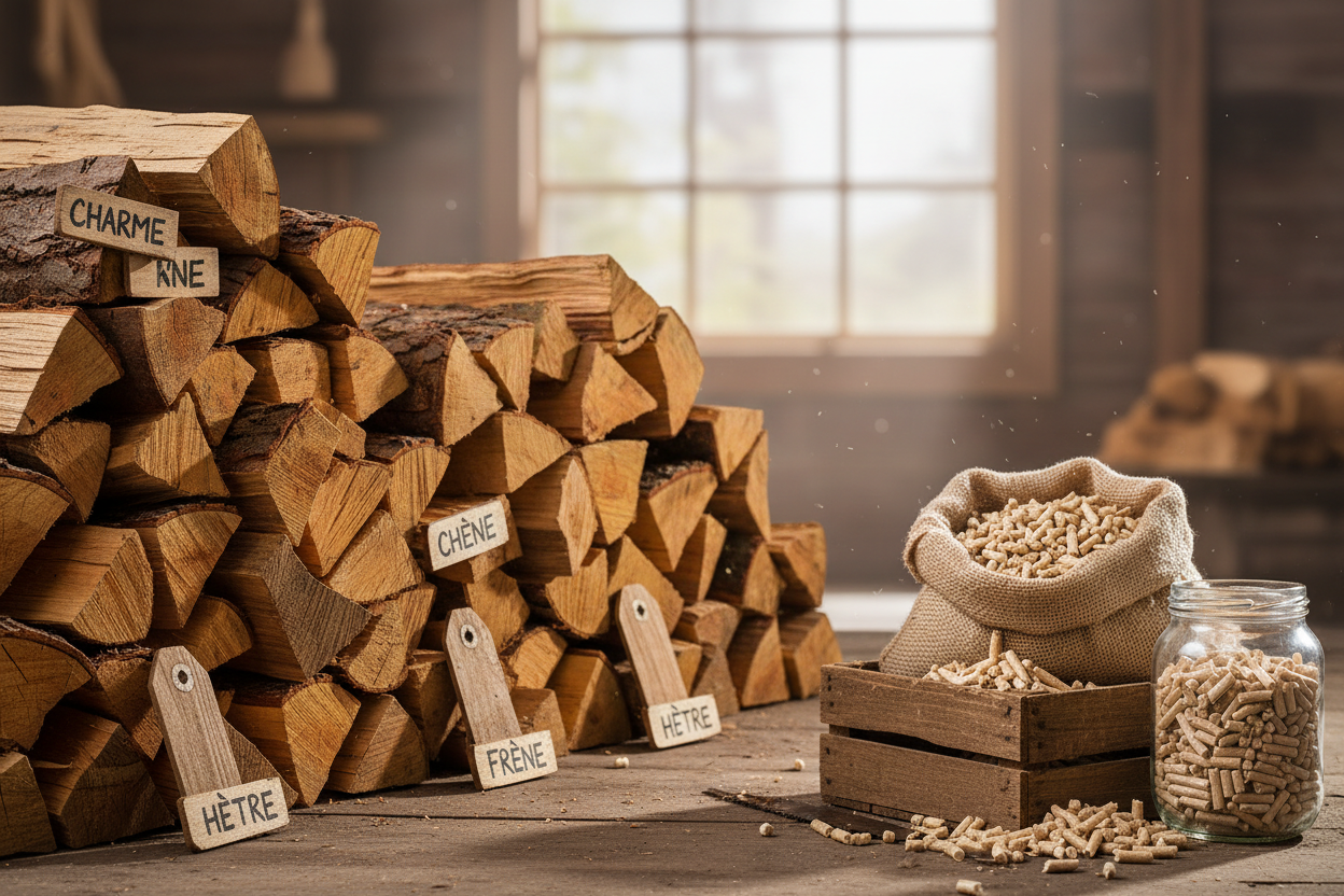 une image de fond :

Bois de Chauffage charme chene frene hetre pellet ensemble 

Résolution recommandée → 1920 x 1080. 